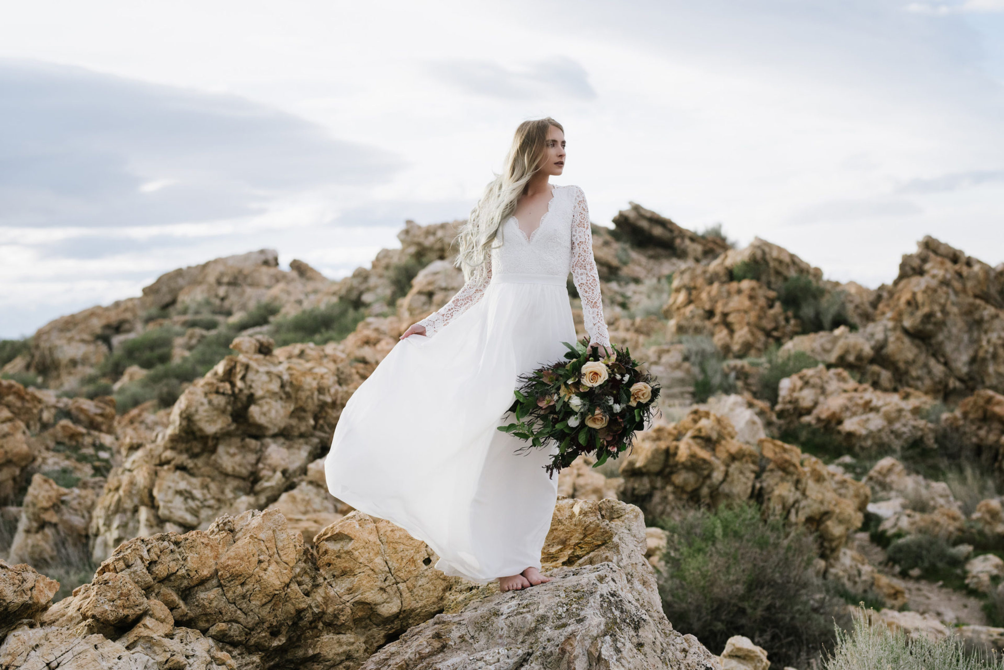 Antelope Island Bridal Photo Shoot