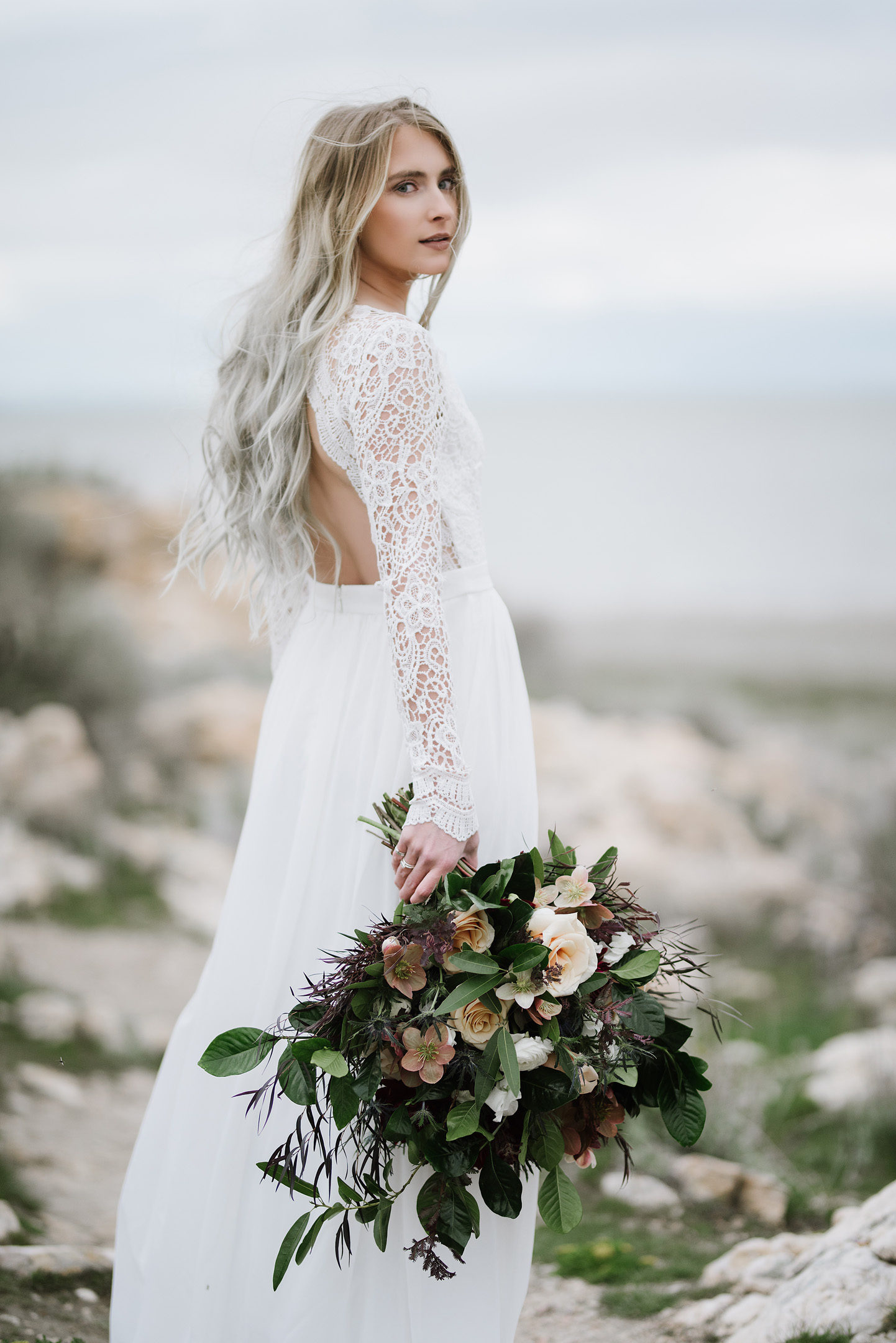 Antelope Island Bridal Photo Shoot
